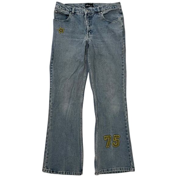 No Boundaries Y2K Star Patch 75 Bootcut Jeans - Picture 1 of 6